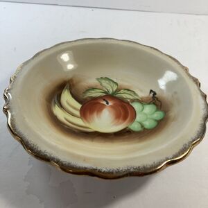 Norcrest Fruit Hand Painted Japan Gold Trim 1950's Fruit Bowl